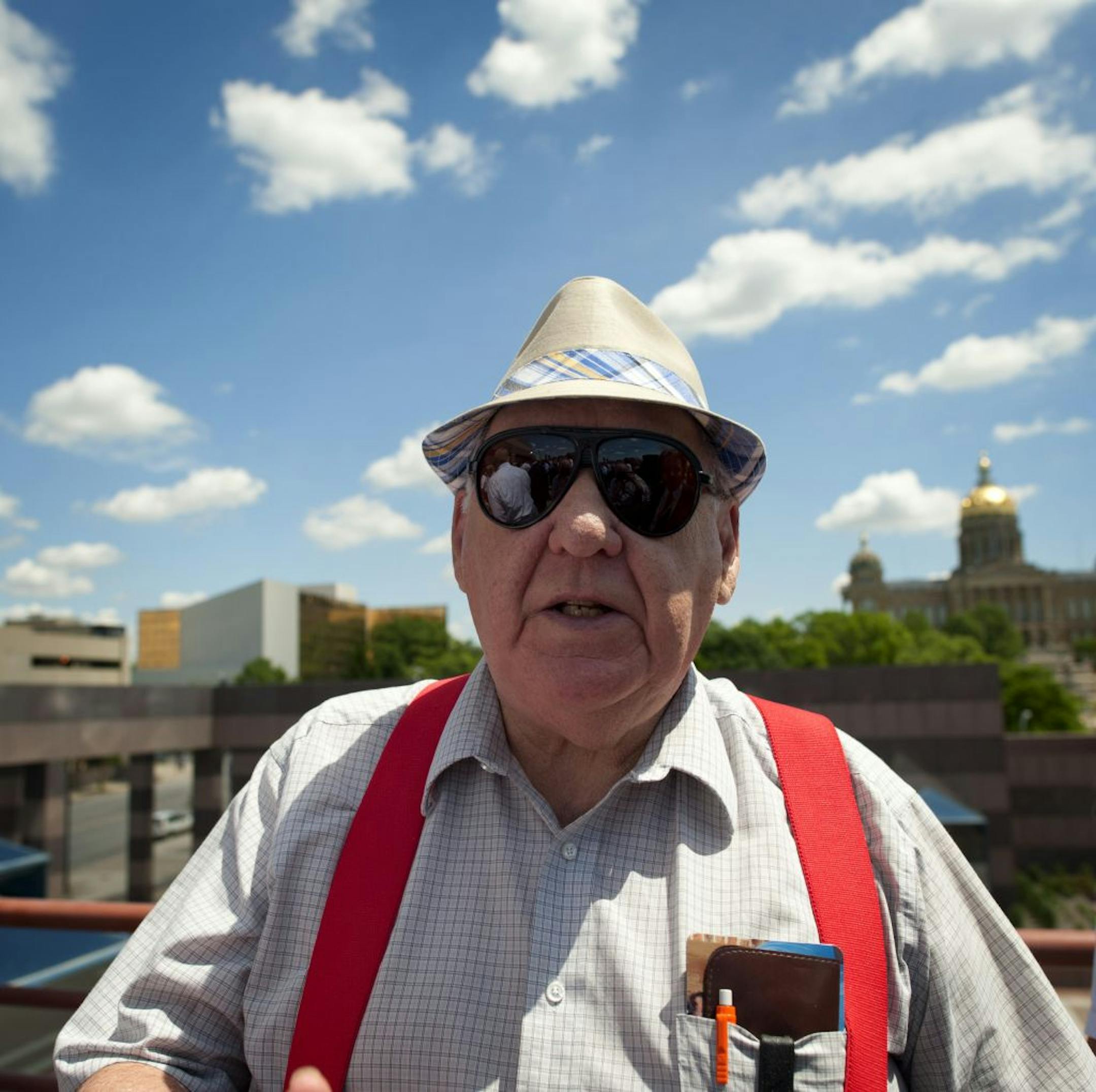 Jerry Hickok attended the town hall meeting at the Iowa Historical Building.