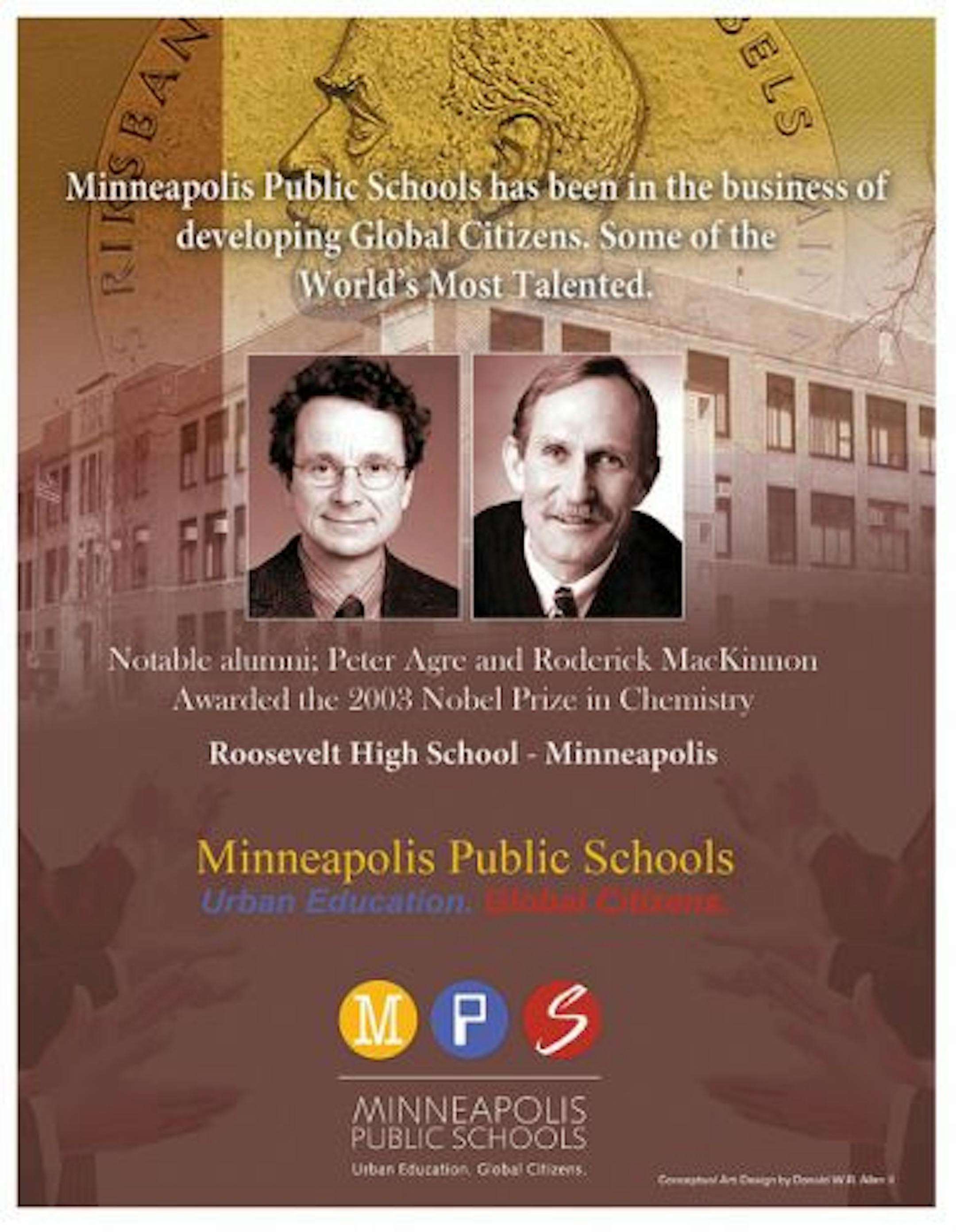 Sample ad that Donald W.R. Allen produced to help secure a promotional contract contain fact errors about alumni of Minneapolis schools.