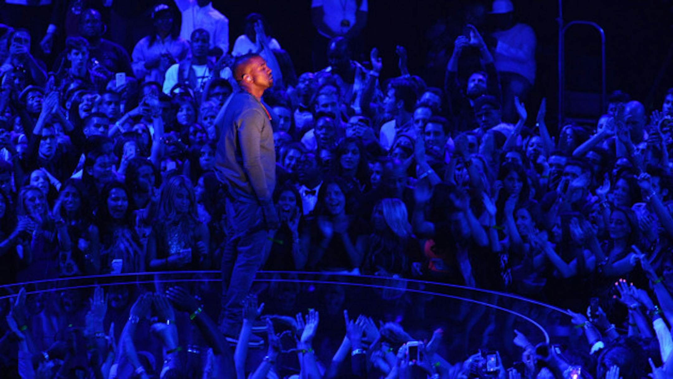 Kanye West glowed again at MTV's Video Music Awards last week, which set up this week's sudden tour announcement. / Photo from MTV