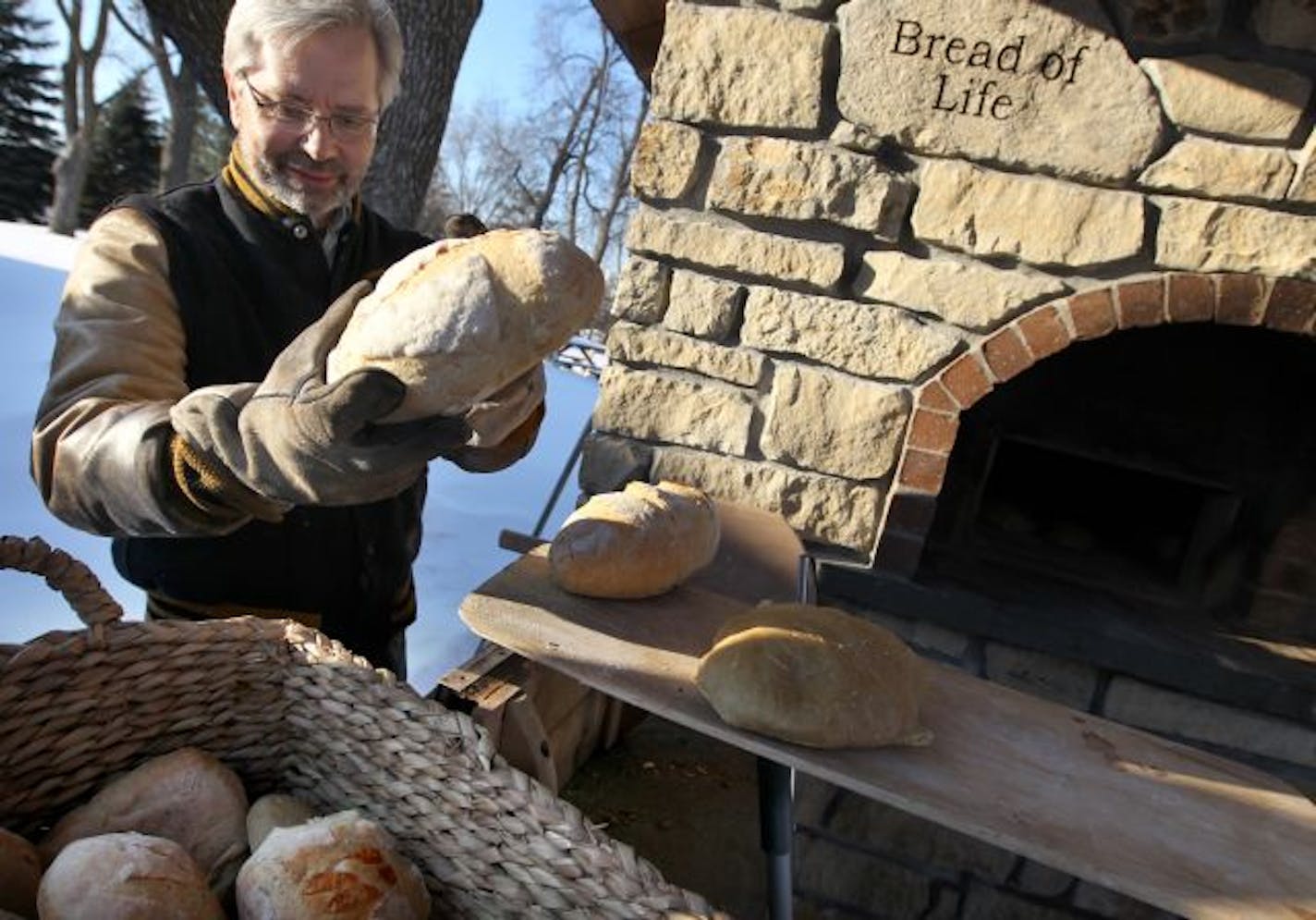 An avid bread baker, the Rev. Bryce Johnson built his own wood-fired brick oven, then decided it was a great means of building community, so he guided his parishioners as they built one on church grounds.