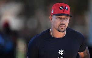 Jhoan Duran during Twins spring training in Fort Myers, Fla.