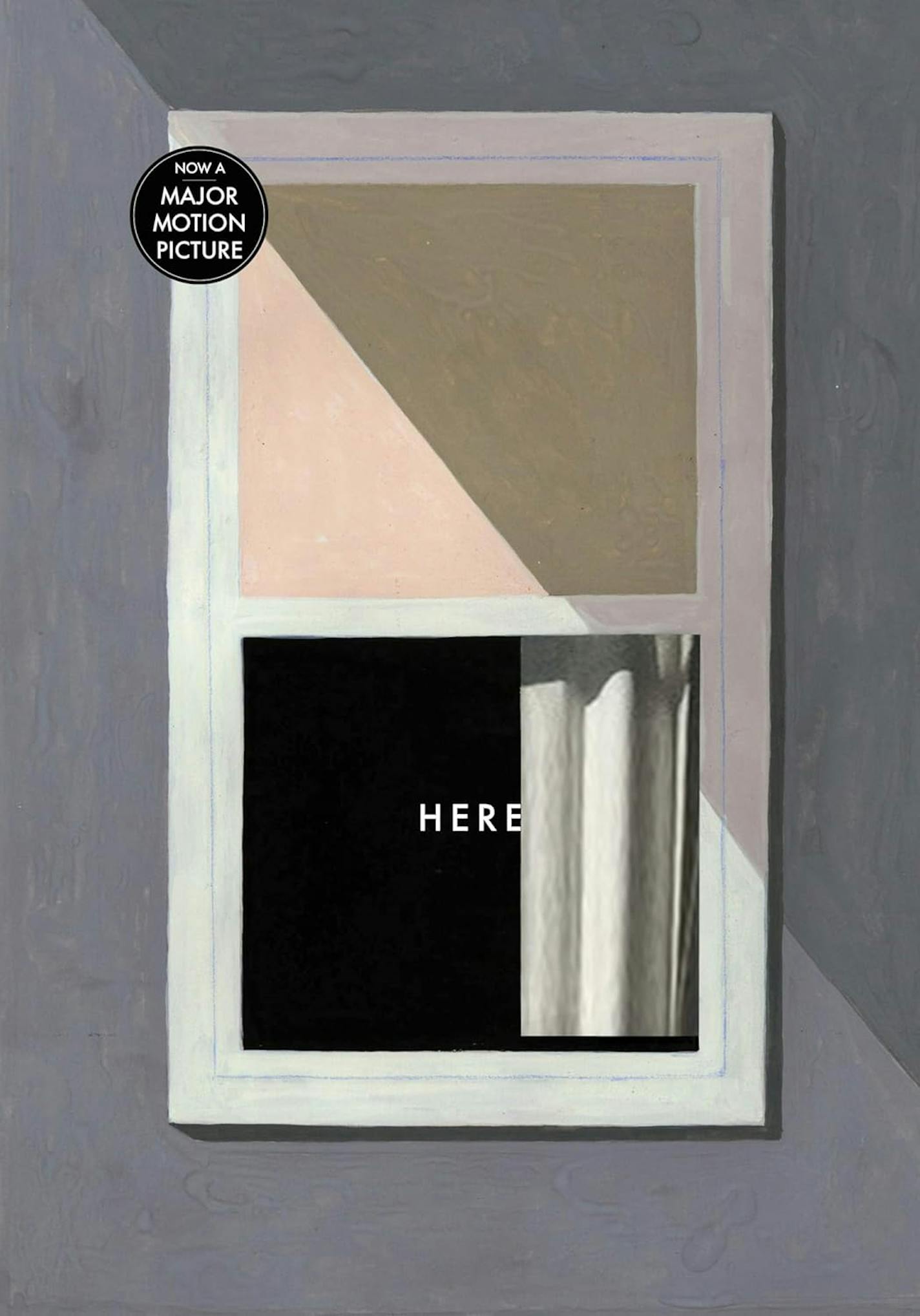 cover of Here features a  painting of the window of a home