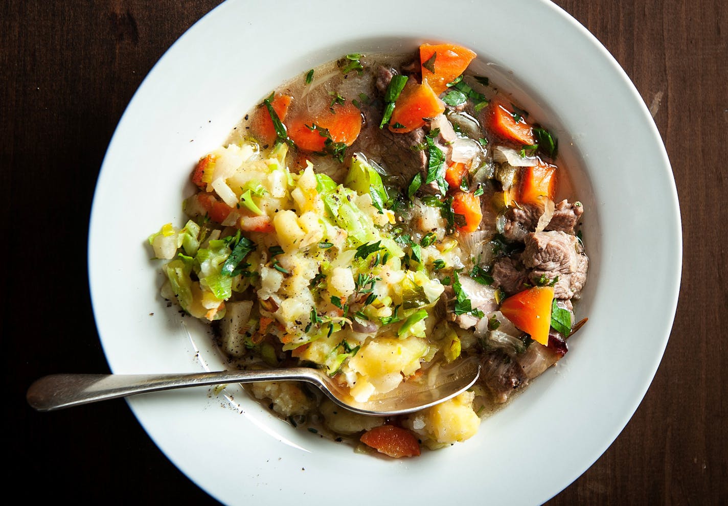 Traditional Irish stew calls for lamb, carrots, potatoes and herbs. Recipe from Beth Dooley, photo by Mette Nielsen, Special to the Star Tribune