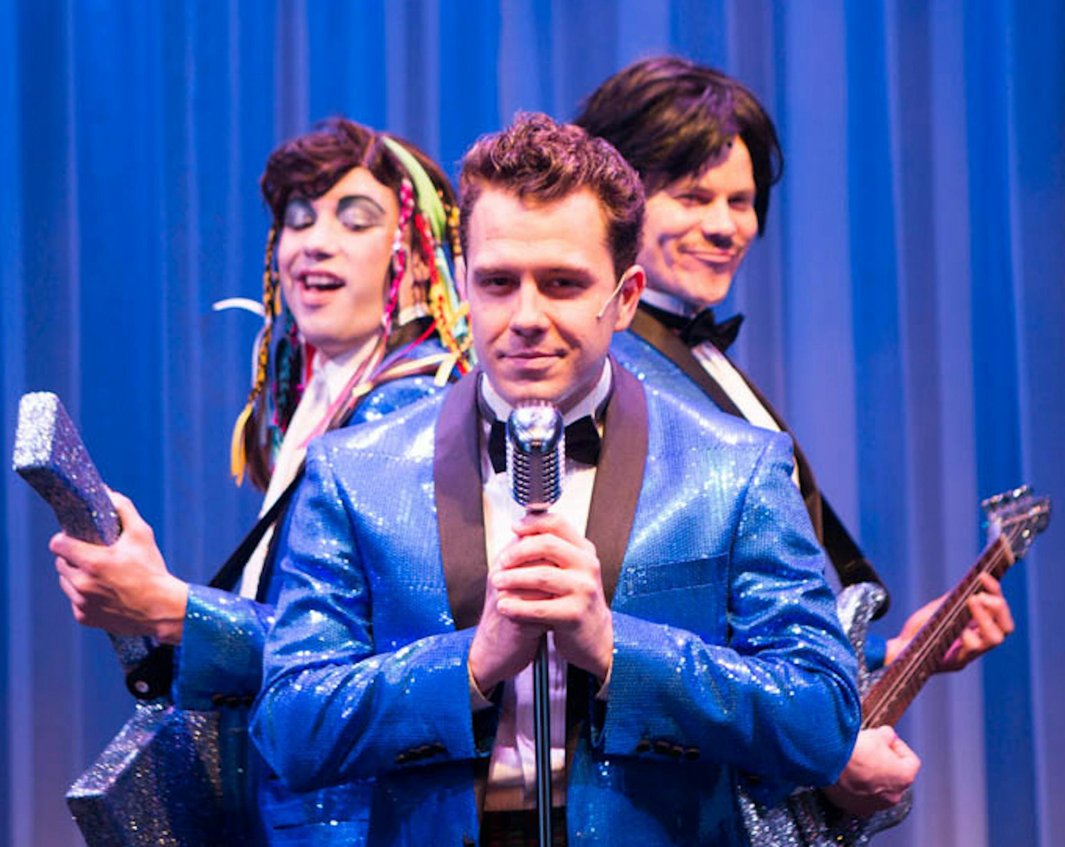 Old Log Theatre From left, Caleb Fritz Craig, Eric Morris and Mathias Becker in Old Log Theatre's "The Wedding Singer."