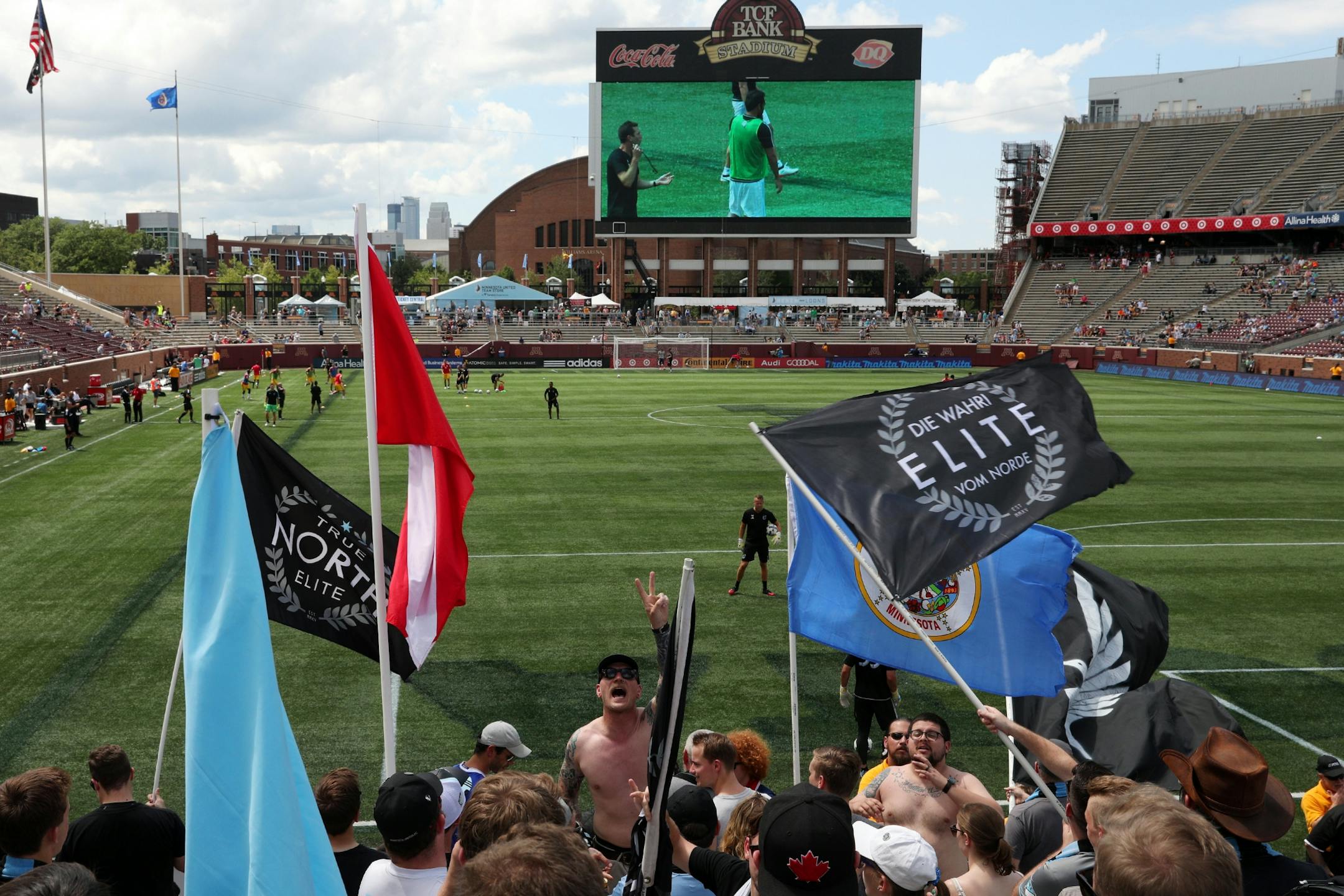 Minnesota United fans chanted from the stands during pregame warmups Saturday.