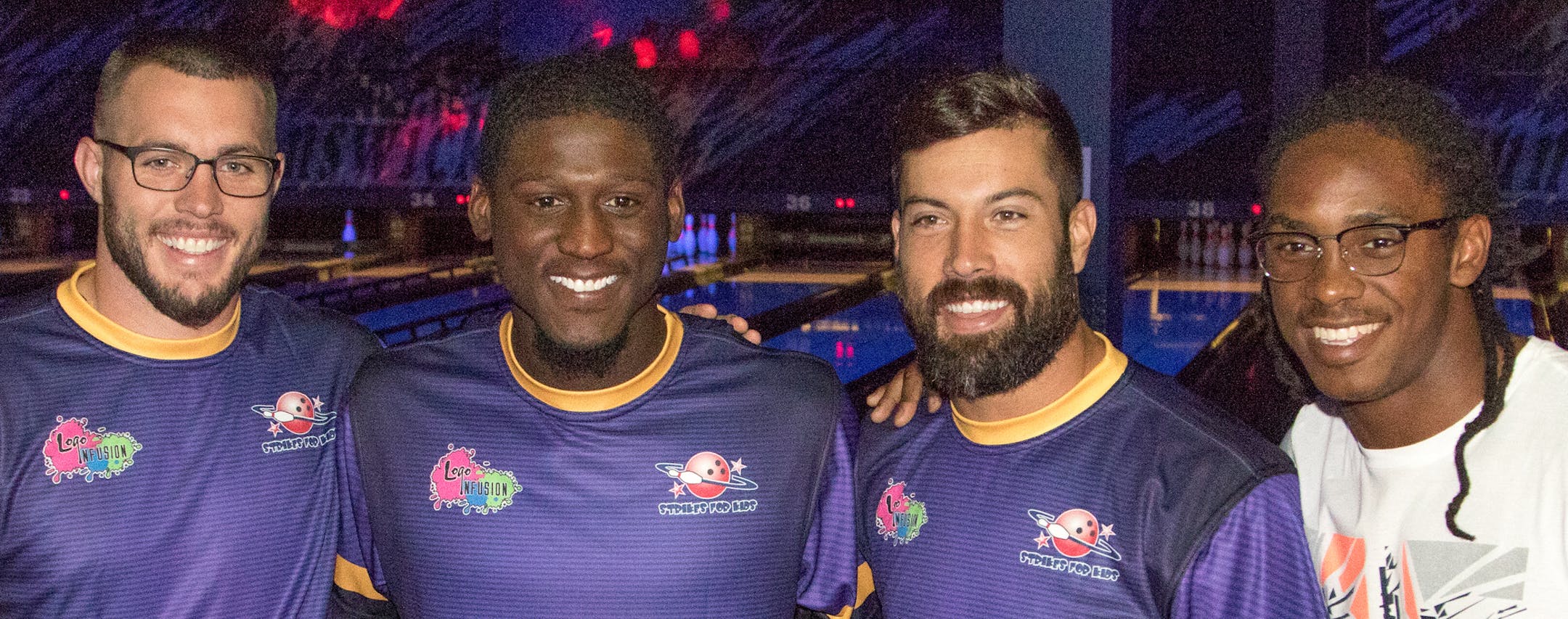 Vikings players Harrison Smith, Xavier Rhodes, Andrew Sendejo and Anthony Harris.