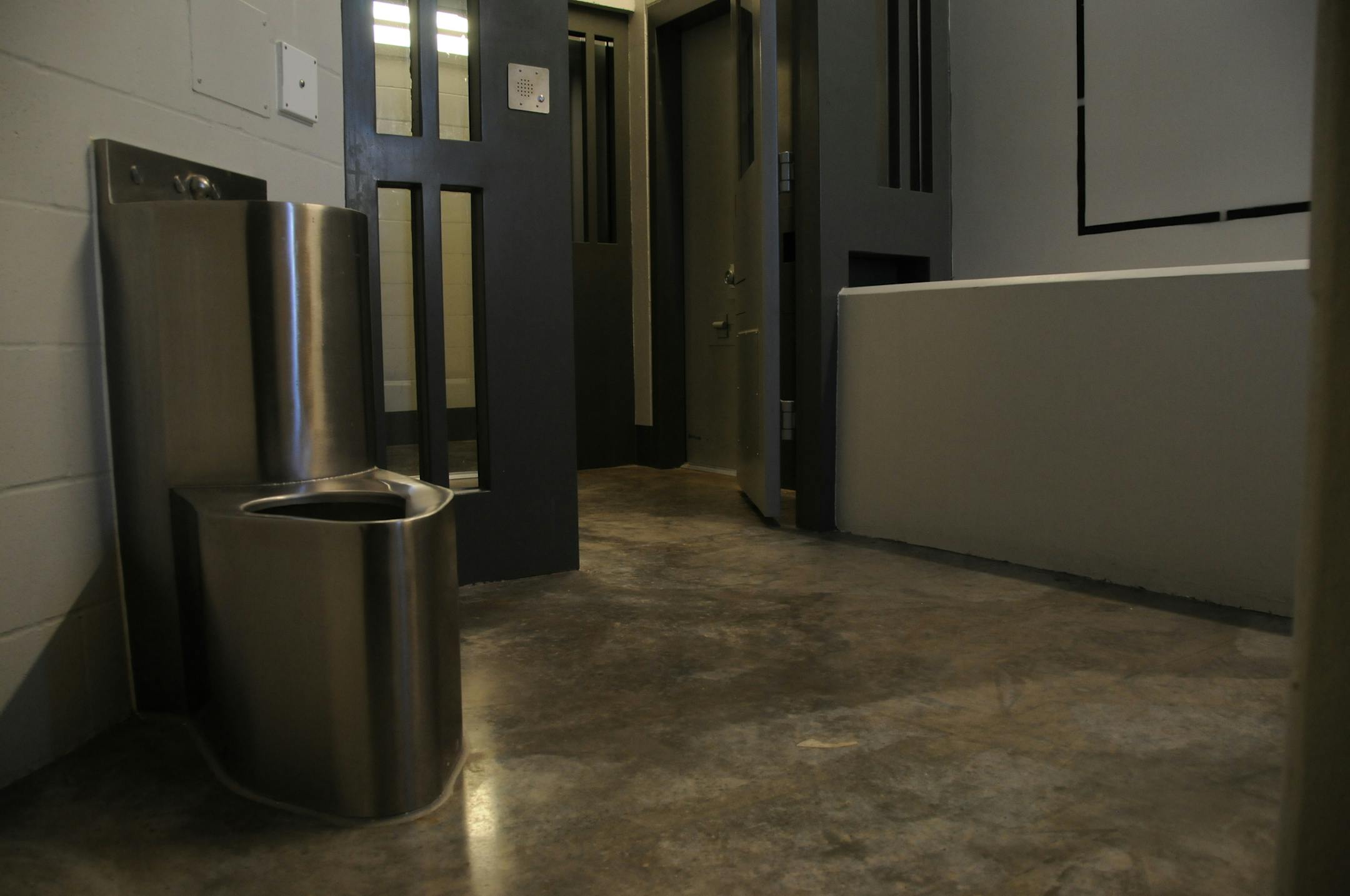 A view from within an Administrative Control Unit cell in Minnesota's Oak Park Heights Correctional Facility.