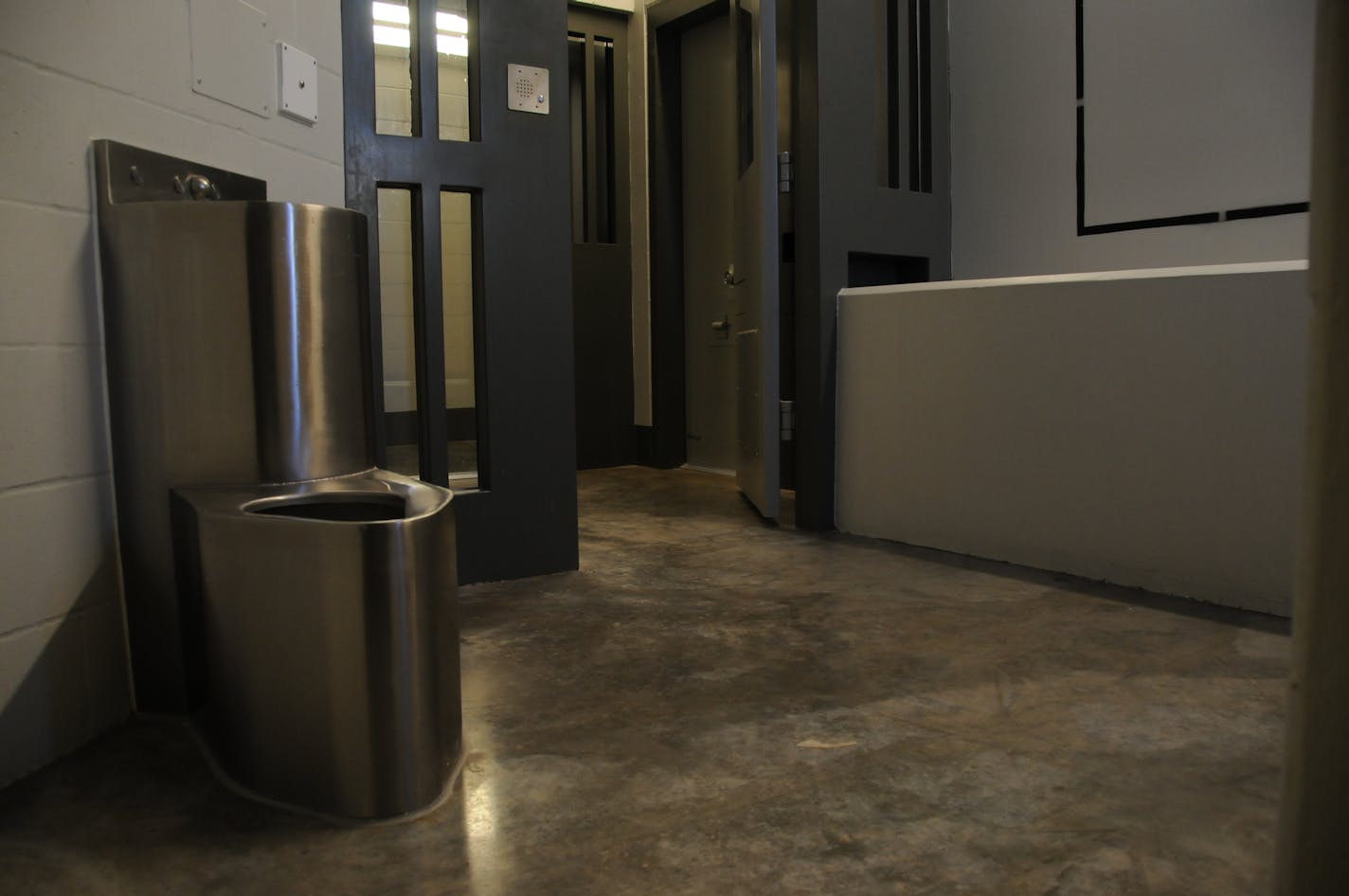 A view from within an Administrative Control Unit cell in Minnesota's Oak Park Heights Correctional Facility.