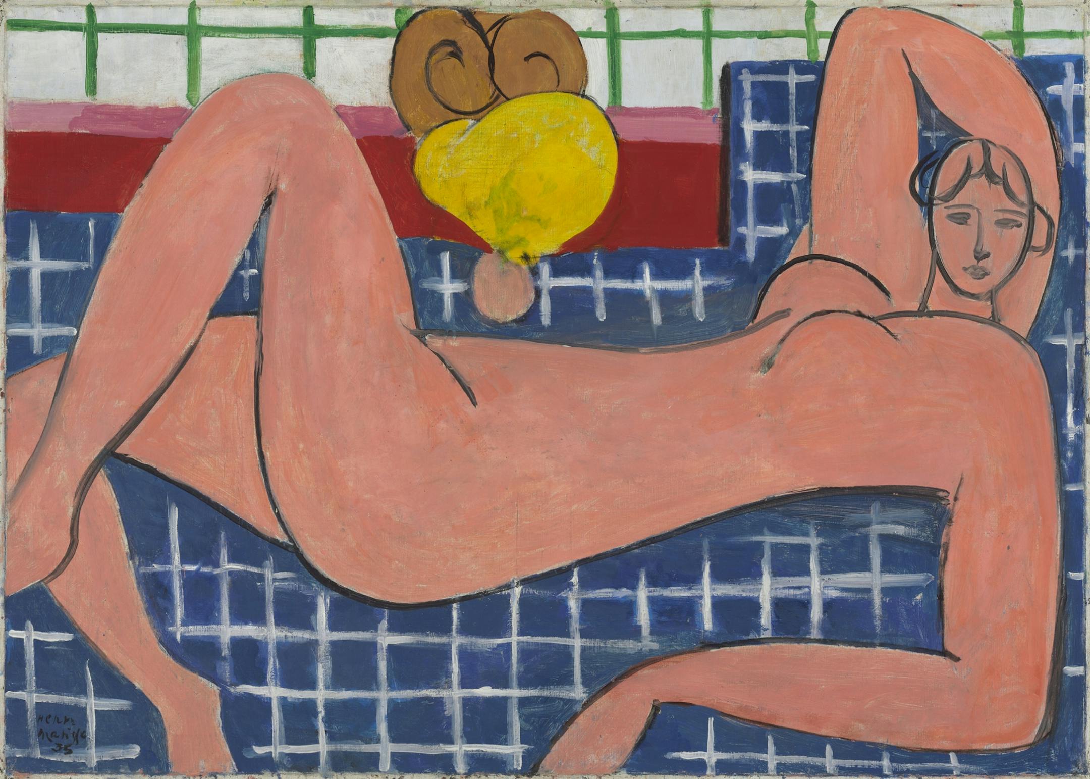 Henri Matisse (French 1869-1954); Large Reclining Nude; 1935; Oil on canvas; 26 1/8 x 36 3/4 in; 66.4 x 93.3 cm; The Baltimore Museum of Art: The Cone Collection, formed by Dr. Claribel Cone and Miss Etta Cone of Baltimore, Maryland, BMA 1950.258; ©Succession H. Matisse, Paris / Artists Rights Society (ARS), New York