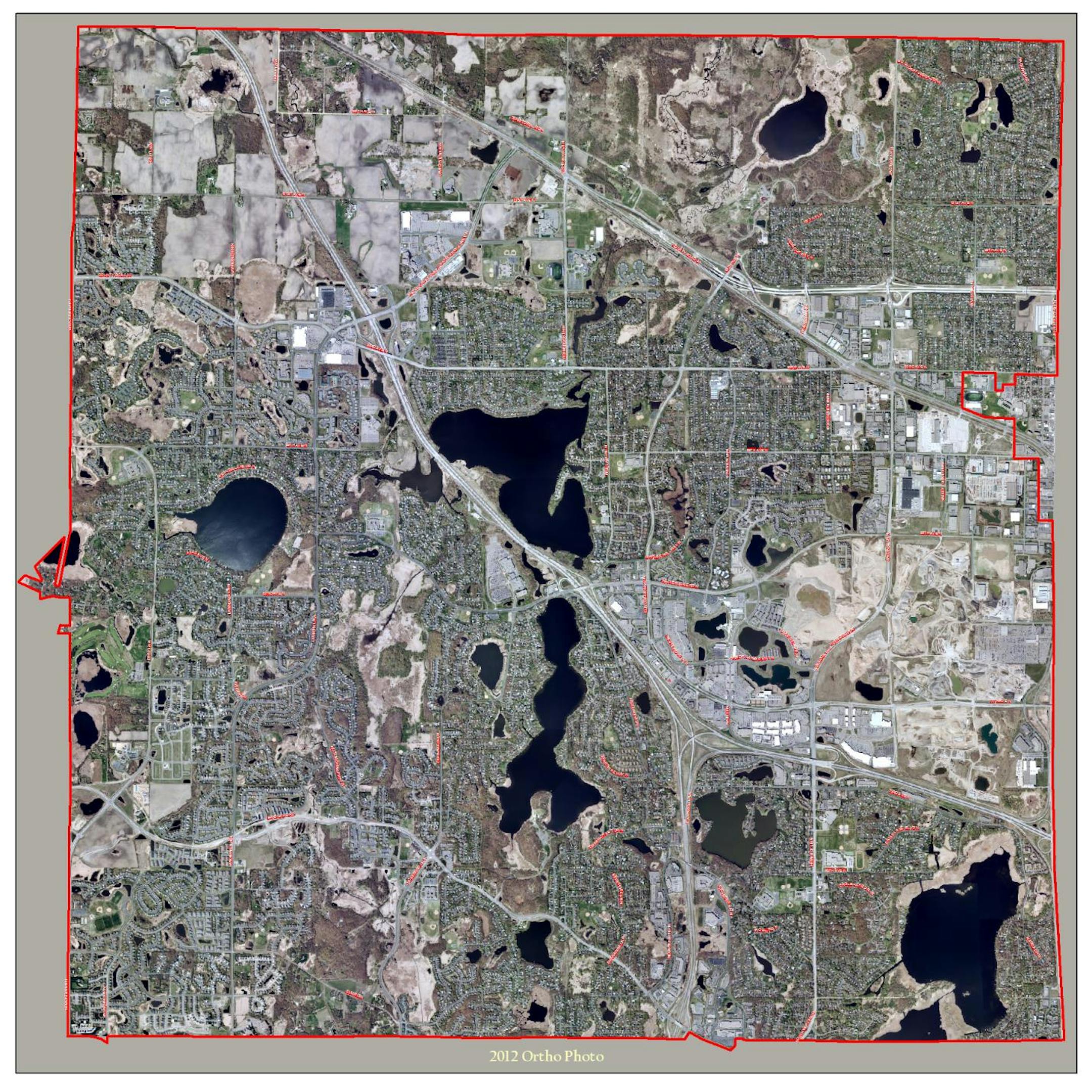 An aerial photo of Maple Grove in 2012 shows how Maple Grove has developed over the decades.
