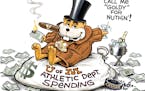Sack cartoon: U athletic spending