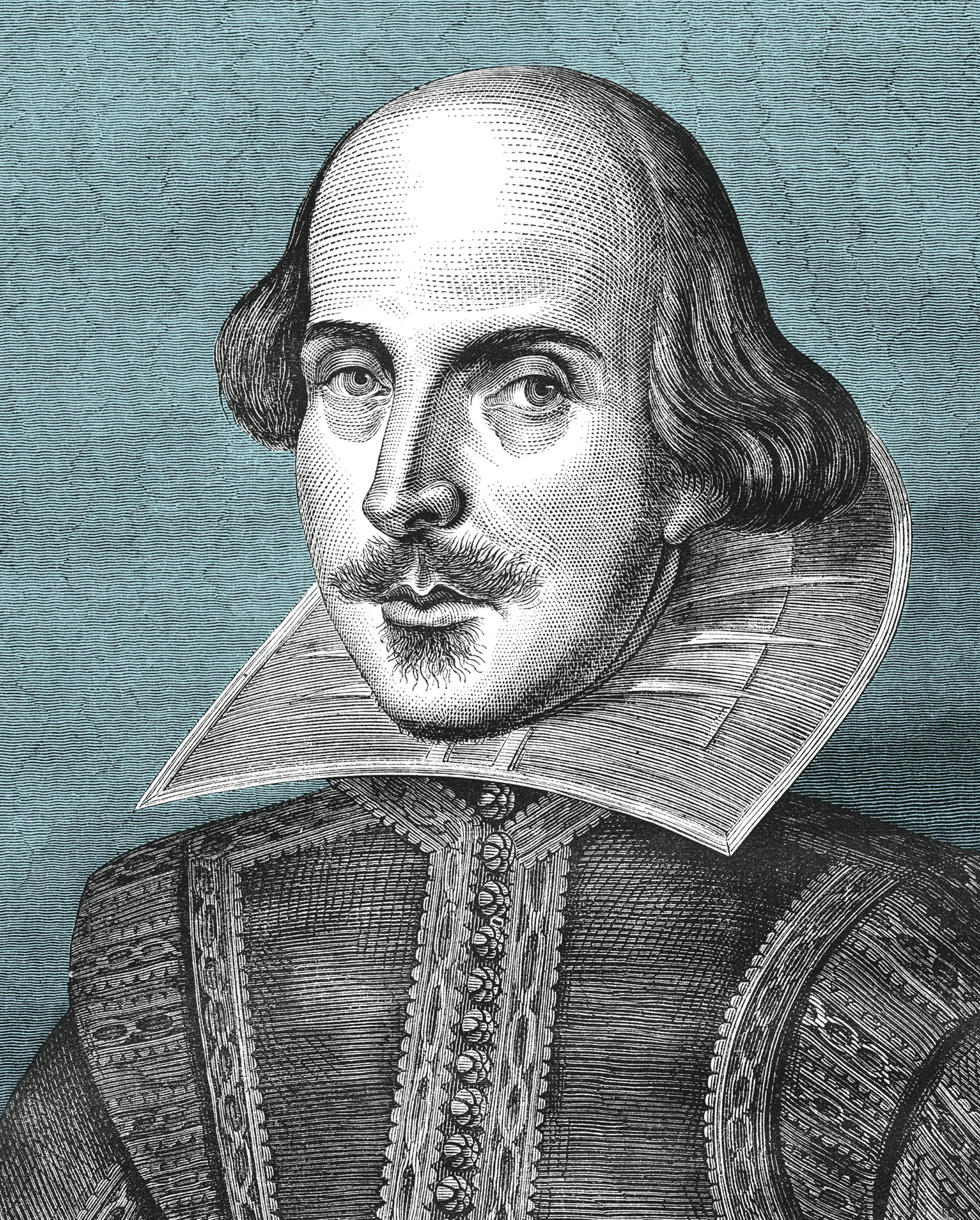 William Shakespeare, English poet and playwright. Engraving from Leisure Hour Magazine april 1864. The image is currently in public domain by the virtue of age.