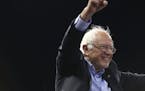 Democratic presidential hopeful Bernie Sanders speaks during a campaign event on the campus of California State University, Dominguez Hills, in Carson