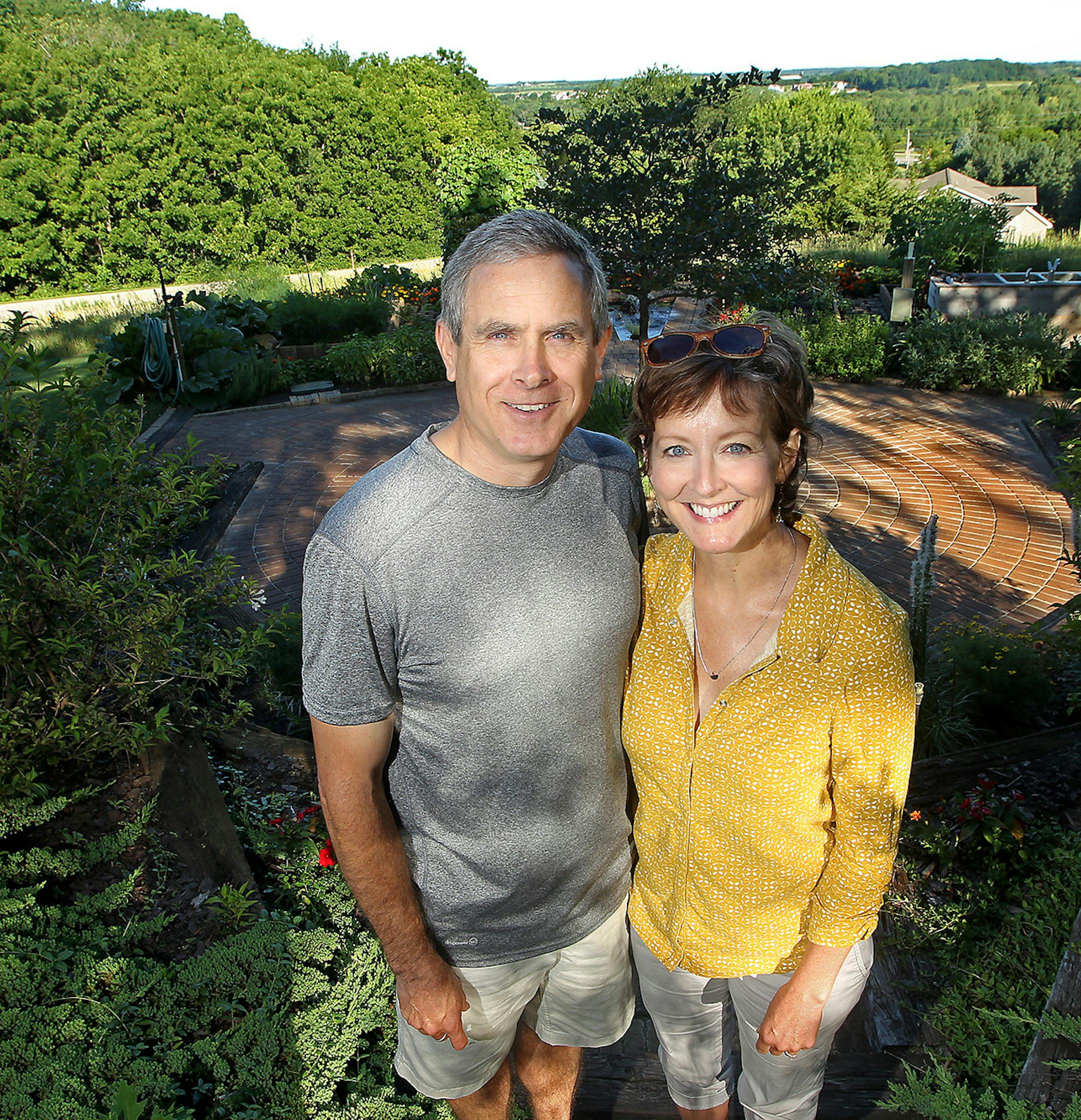 John and Carrie Duba’s acreage on a hill overlooks the Cannon River Valley and includes a patio with a pond and raised beds for growing vegetables. See more photos online at startribune.com/homegarden