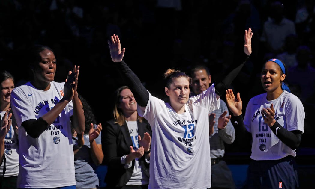 Lindsay Whalen acknowledged the cheers of the Target Center crowd (and her teammates) in the final moments of her final regular-season game for the Lynx on Sunday.