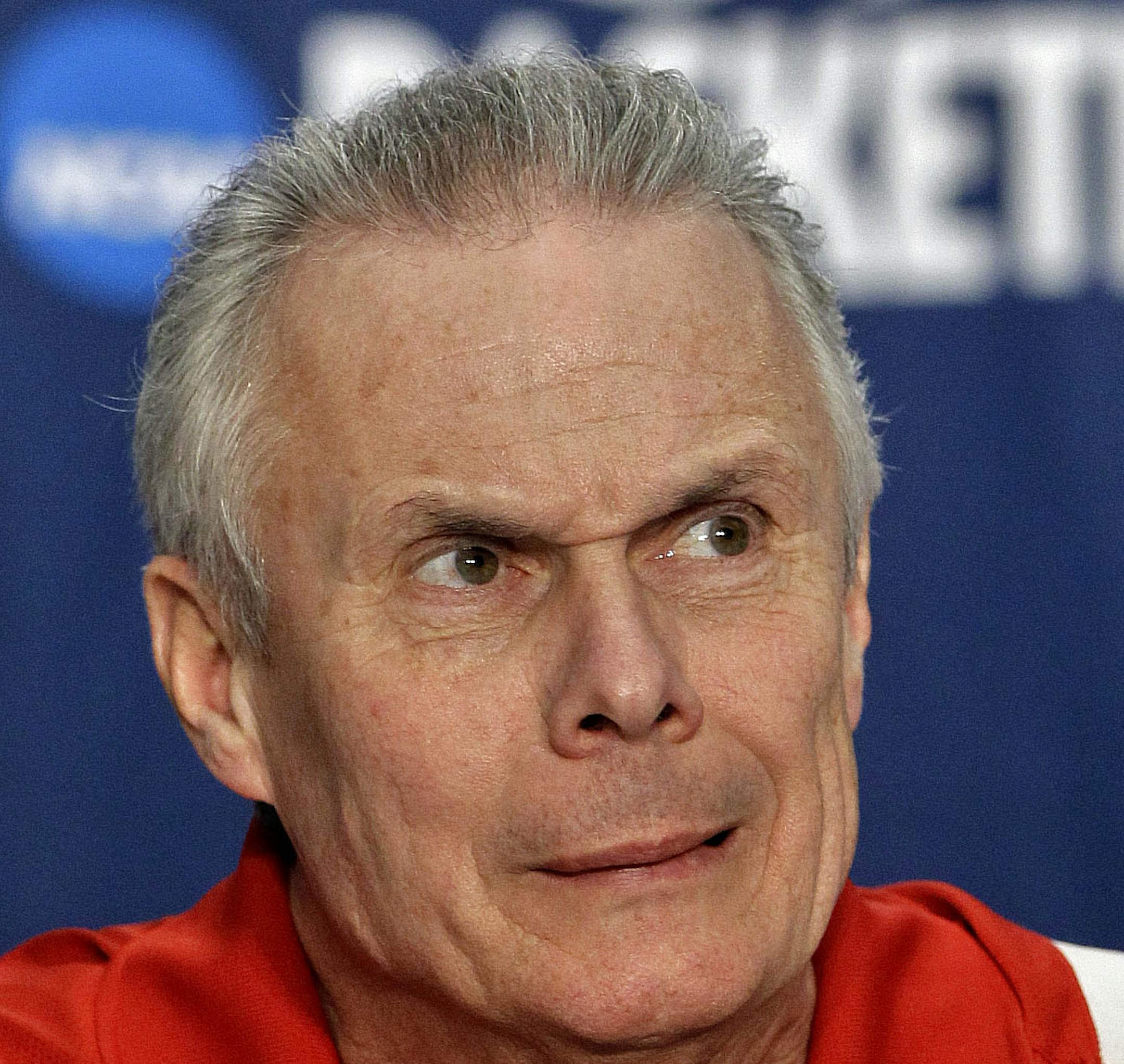 Wisconsin head coach Bo Ryan speaks to the media during a news conference for the Southeast regional third round NCAA tournament college basketball game Friday, March 18, 2011, in Tucson, Ariz. Wisconsin plays Kansas State on Saturday. (AP Photo/Matt York) ORG XMIT: MIN2015062919492948