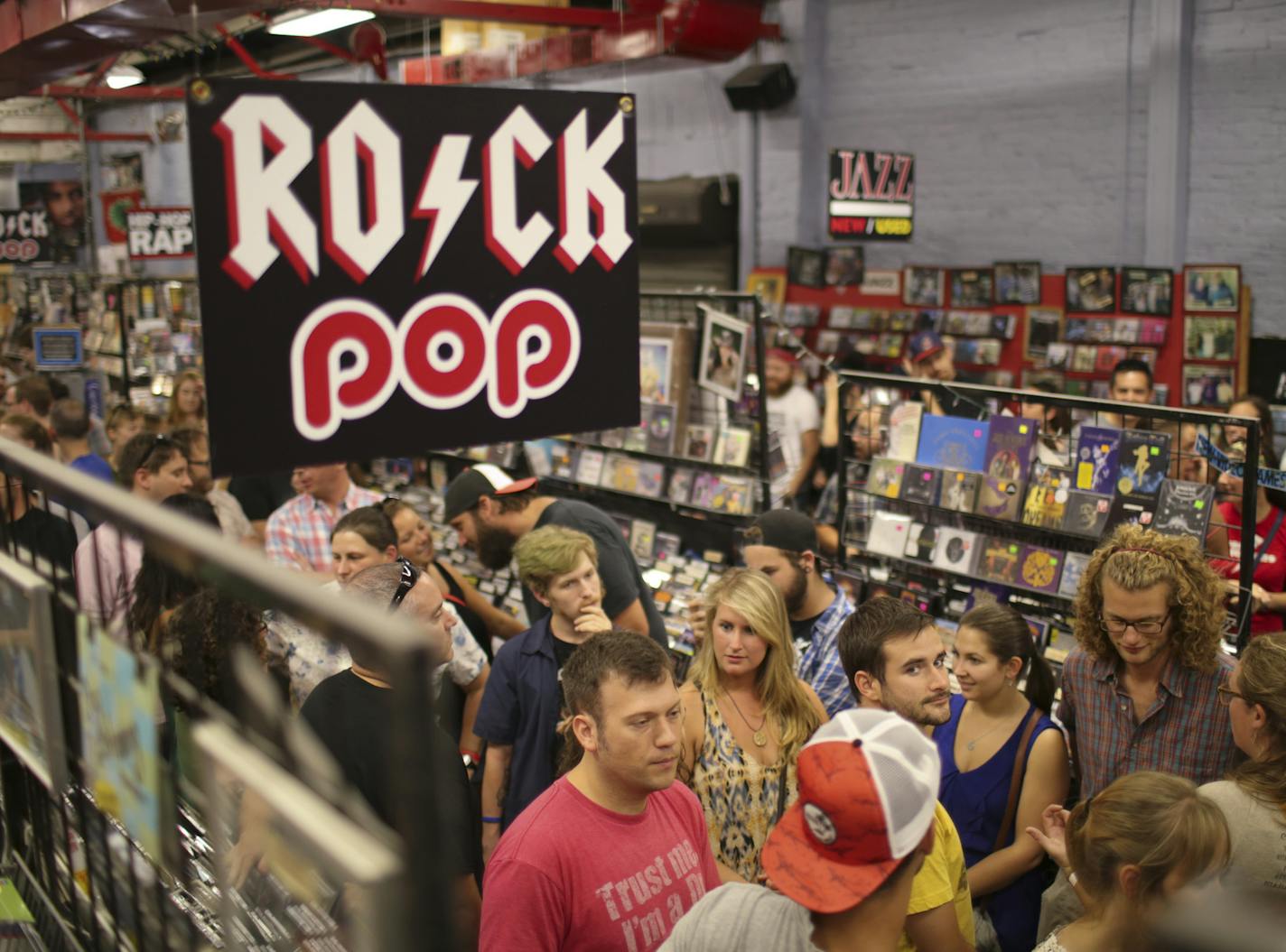 A crowed awaited Trampled By Turtles' performance at The Sound Garden, a record store in Baltimore. ] JEFF WHEELER &#x2022; jeff.wheeler@startribune.com Trampled By Turtles played an in-store performance at The Sound Garden, a Baltimore record store Friday night, July 18, 2014.