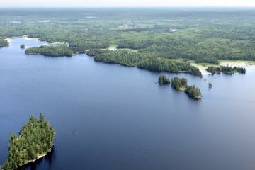 This shot shows Birch Lake near the site of the planned Twin Metals copper mine. A federal study released Thursday found hardrock mining in the Superi