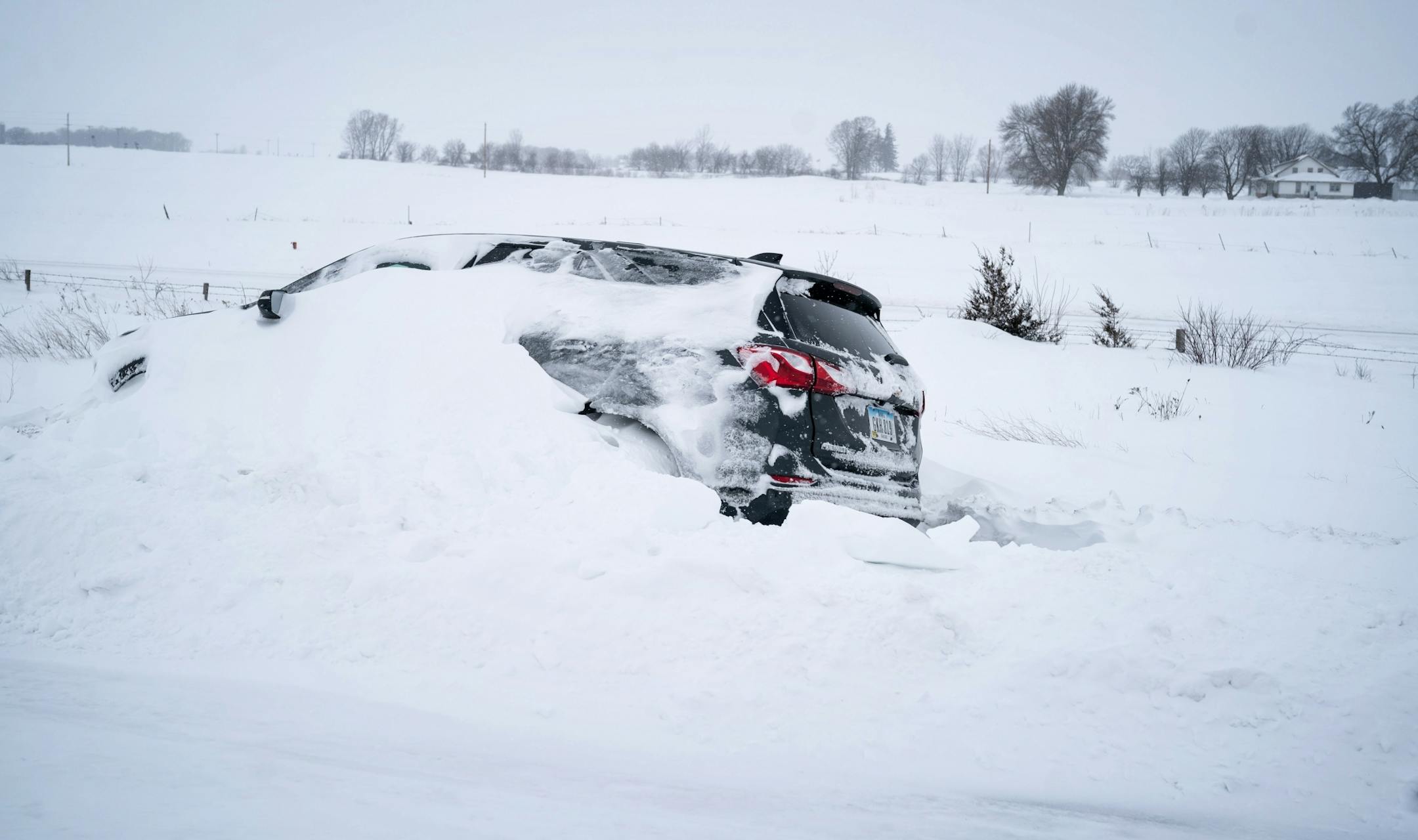 Automobiles and tractor trailers were no match for the five to 8 foot drifts on I-35 south of Owatonna.