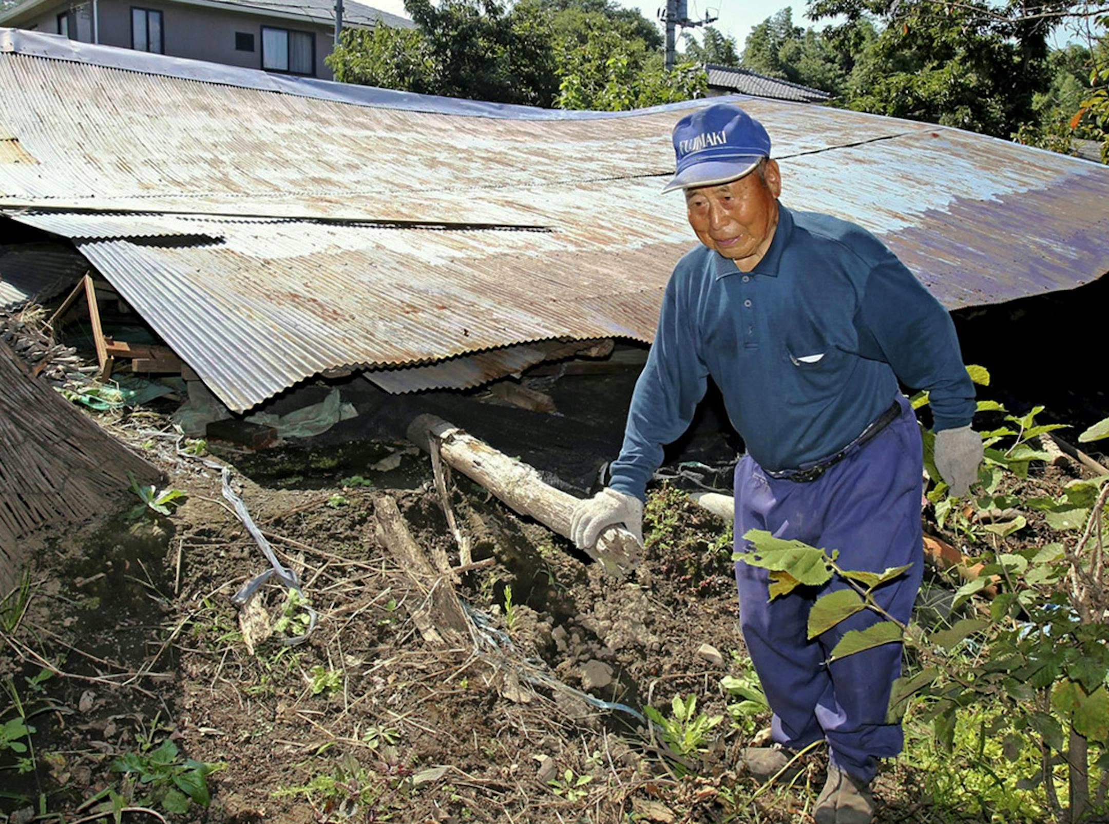 Chinami Fujimaki, 89, quit silk farming because his workplace collapsed due to heavy snow in February this year. Illustrates JAPAN-SILK (category i), by Ryuzo Suzuki © 2014, The Yomiuri Shimbun. Moved Friday, Oct. 31, 2014. (MUST CREDIT: Ryuzo Suzuki/The Yomiuri Shimbun.)
