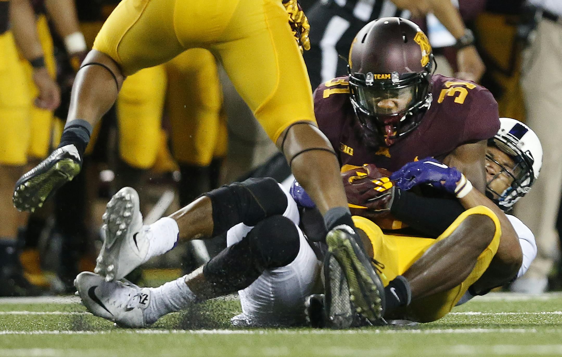 Eric Murray (31) intercepted a pass in the third quarter. ] CARLOS GONZALEZ cgonzalez@startribune.com - September 3, 2015, Minneapolis, MN, TCF Bank Stadium, NCAA Football, Big 10, University of Minnesota Golden Gophers vs. Texas Christian University TCU Horned Frogs
