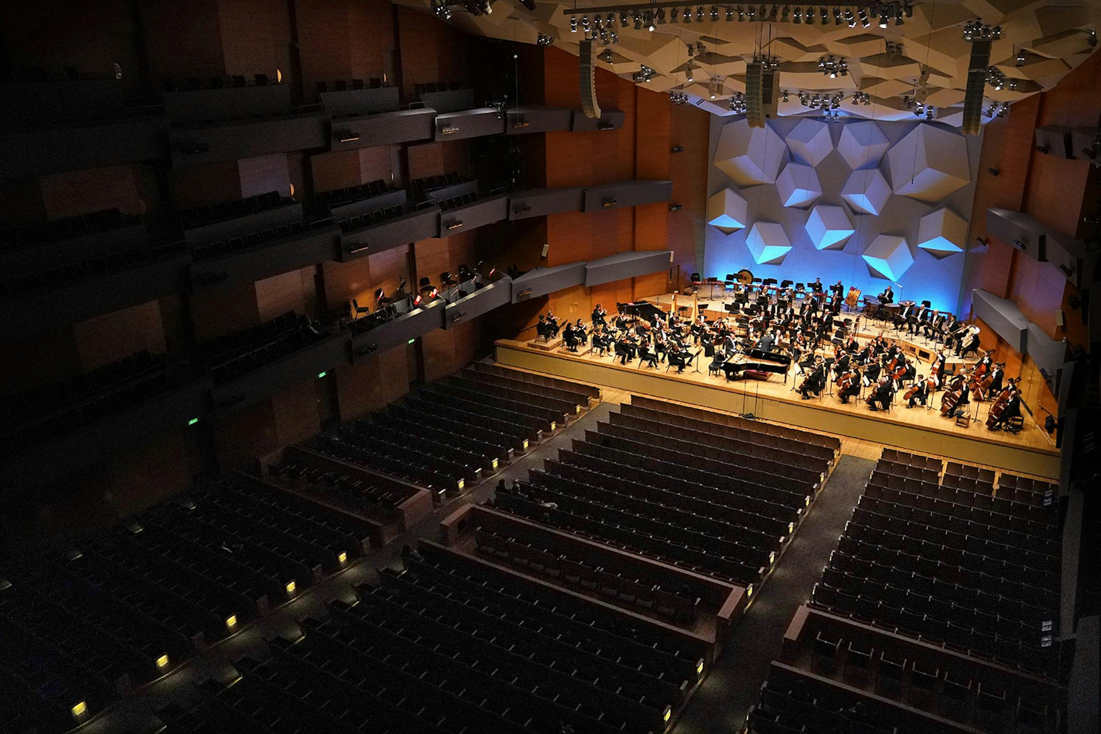The Minnesota Orchestra performed to a nearly empty hall for a radio broadcast as concerns for the Coronavirus forced cancellations of events around the country on Friday March 13, 2020.