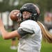 Junior quarterback Heidi Barber has taken varsity snaps for White Bear Lake this season.practices ith her team, Tuesday, Oct. 4, 2022 in White Bear La