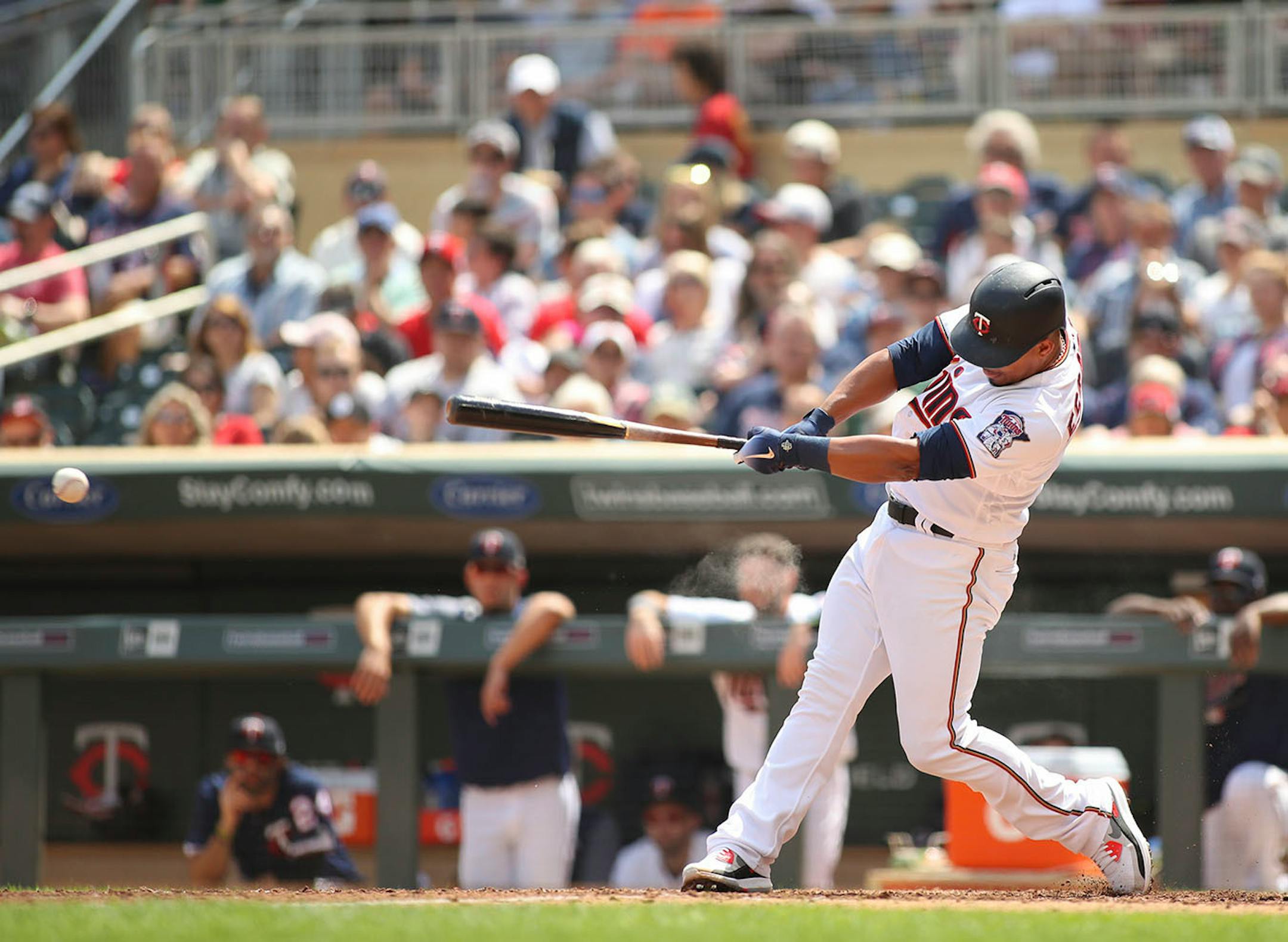Eduardo Escobar is surging for the Twins, partly because the exit velocity of the balls he hits is a career-best 88 mph.