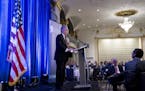 National Security Adviser John Bolton speaks at a Federalist Society luncheon at the Mayflower Hotel, Monday, Sept. 10, 2018, in Washington.