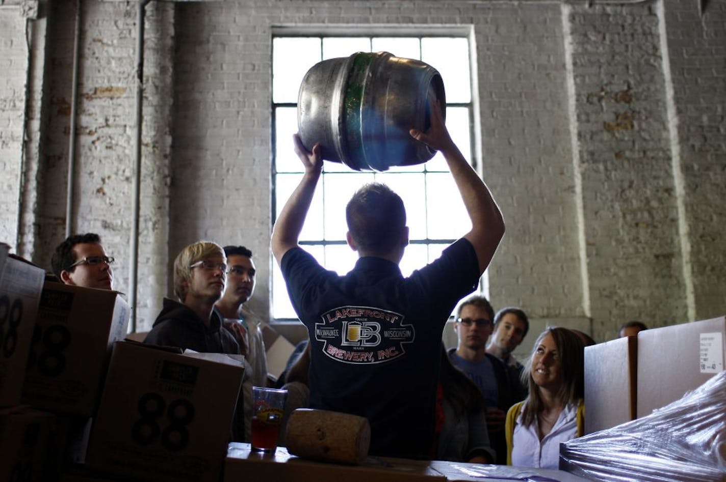 Rob Gartzke, a representative with Lakefront Brewery, gave a tour of the Milwaukee facilities, which starts and ends with beer samples.