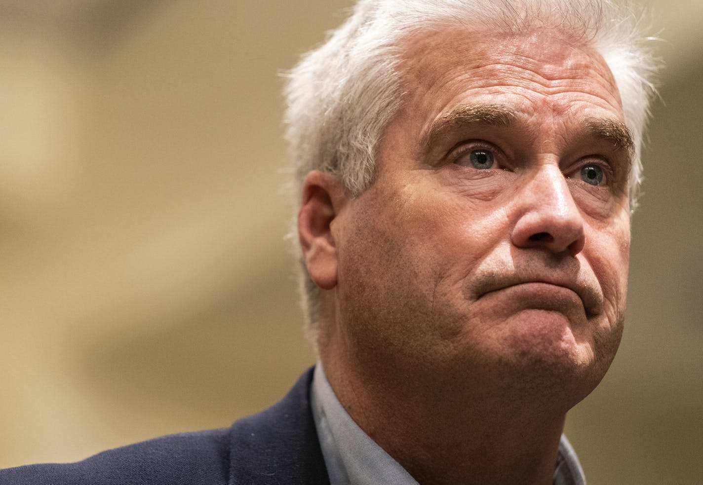 U.S. Rep. Tom Emmer (R-Minn) held a town hall meeting at Blaine City Hall. ] LEILA NAVIDI • leila.navidi@startribune.com BACKGROUND INFORMATION: U.S. Rep. Tom Emmer (R-Minn) held a town hall meeting at Blaine City Hall on Tuesday, October 8, 2019.