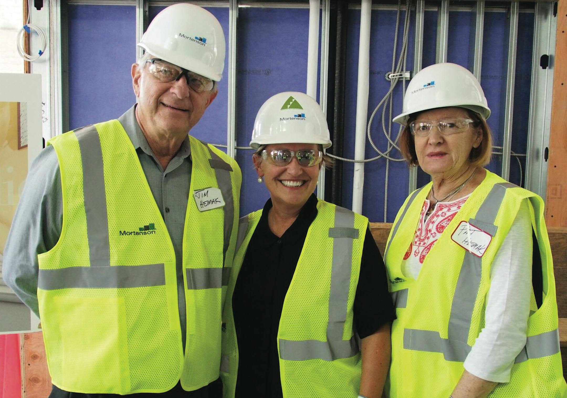 Jim Hemak, CEO Gina Blayney of Junior Achievement Upper Midwest and Pat Hemac. Photo: JA