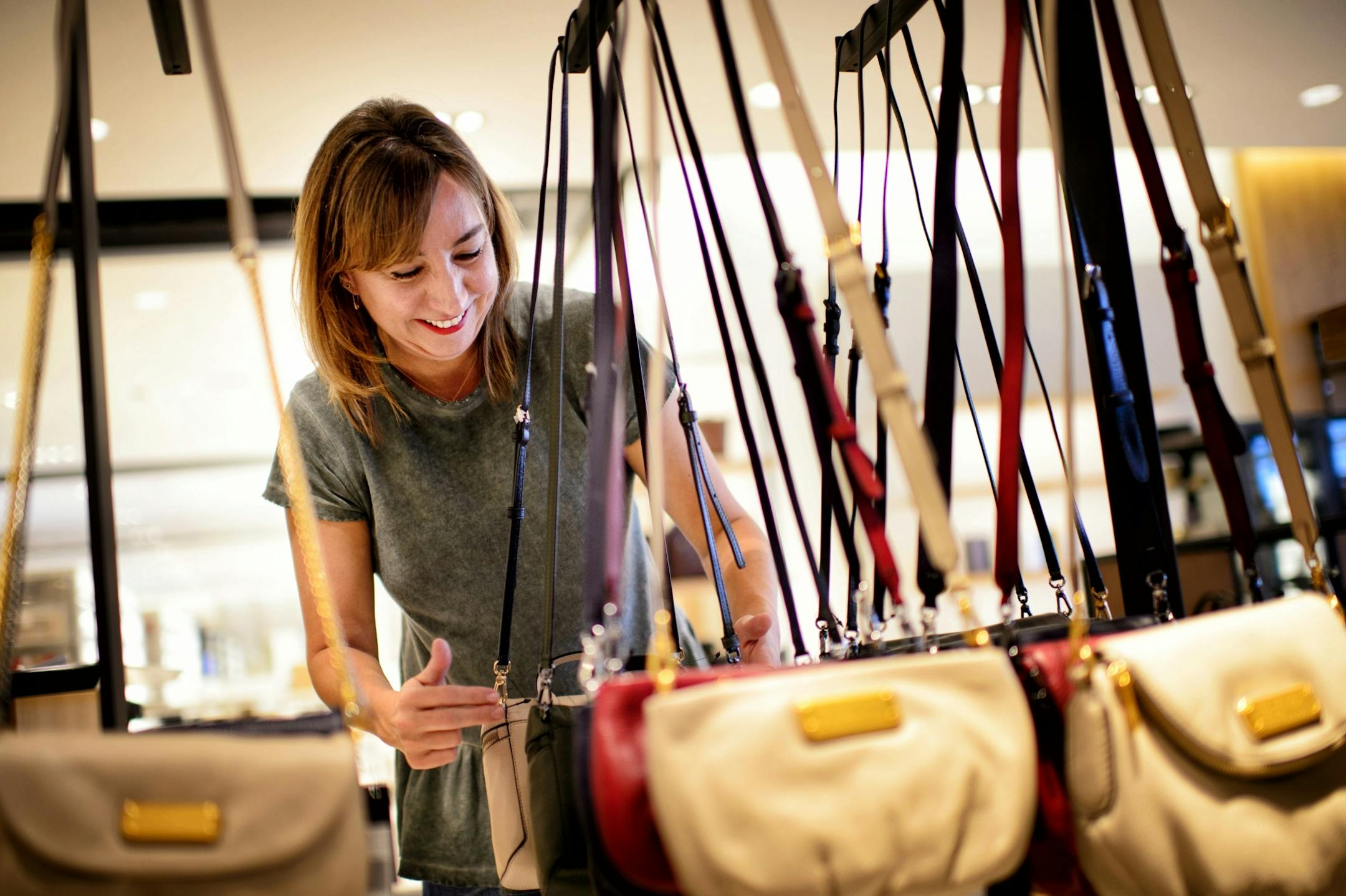 Corinne Arroyo arranged a display of Marc Jacobs handbags at the new Nordstrom Ridgedale, Minnetonka.