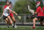 Lakeville South's Sivanna O’Brien scores over Lakeville North goalie Brooke Wagenbach on June 4.