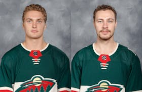 ST. PAUL, MN - SEPTEMBER 15: Mitchell Chaffee #63 of the Minnesota Wild poses for his official headshot for the 2021-2022 season on September 15, 2021