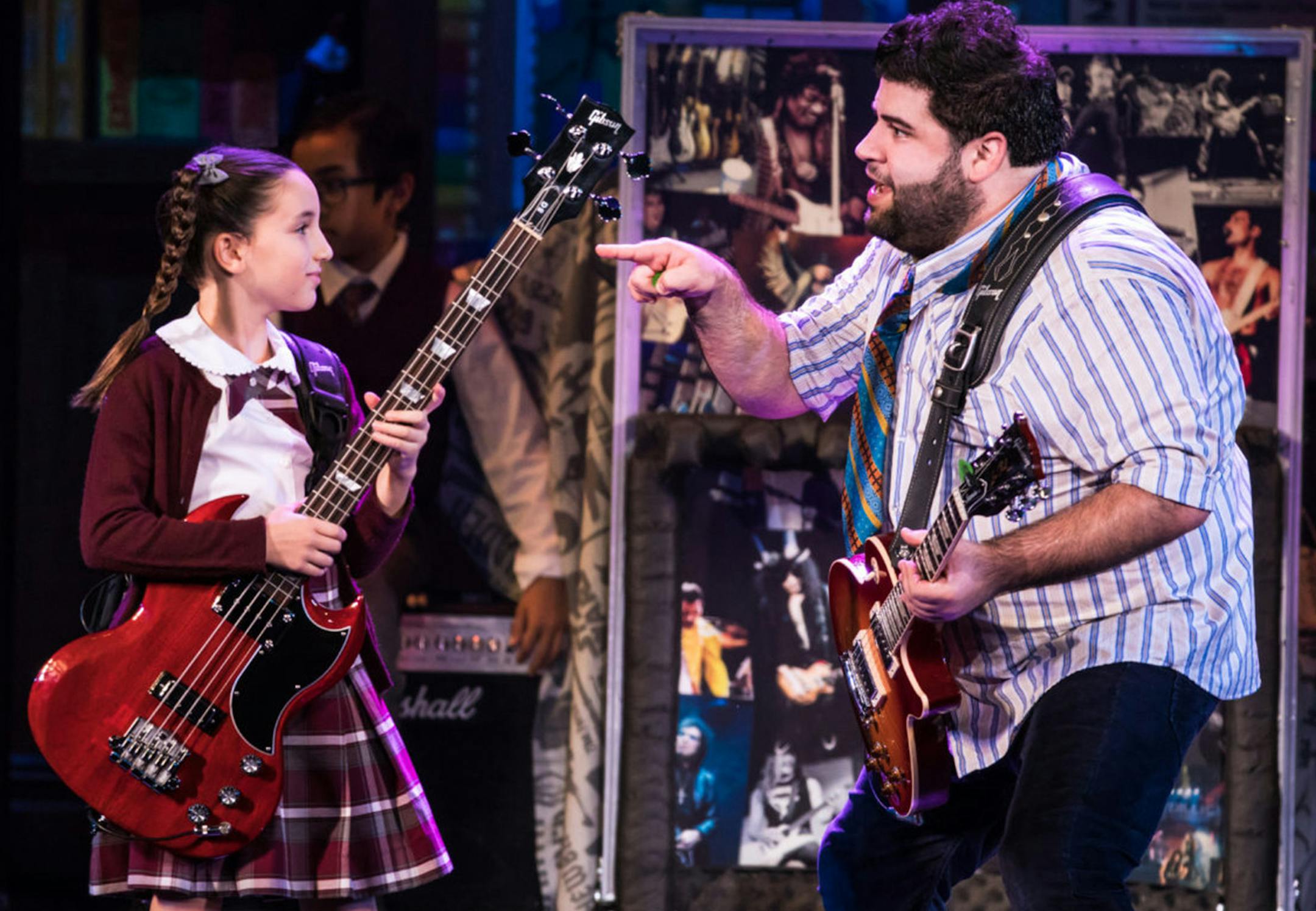 Theodora Silverman and Rob Colletti in the touring production of "School of Rock." Photo by Matthew Murphy