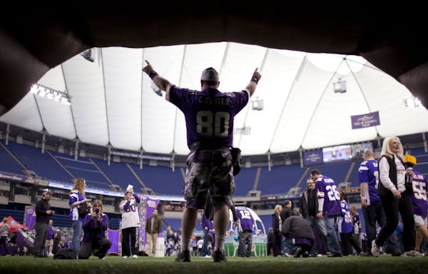 Scene from the 2012 Vikings Draft Party at the Metrodome.