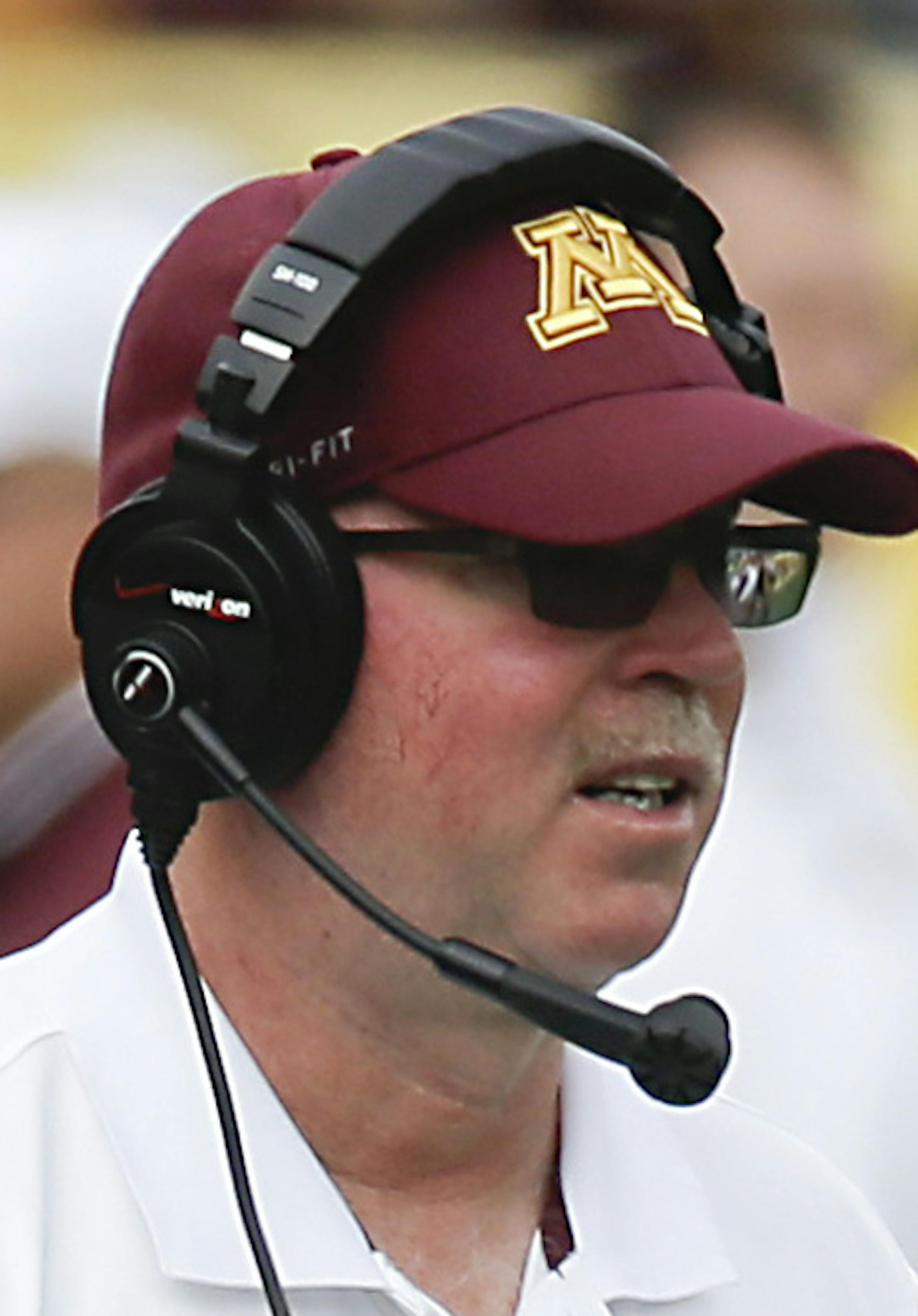 Minnesota head coach Jerry Kill paces the sidelines during the first half of the Citrus Bowl NCAA college football game against Missouri in Orlando, Fla., Thursday, Jan. 1, 2015. Missouri won 33-17. (AP Photo/John Raoux)