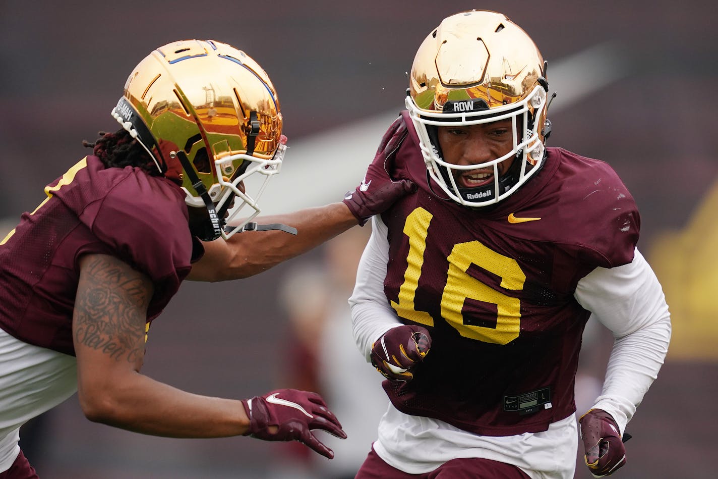 Gophers defensive back Coney Durr (16) took part in a drill during practice Saturday. ] ANTHONY SOUFFLE • anthony.souffle@startribune.com