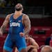 Former Gophers heavyweight Gable Steveson, shown after winning a gold medal at the 2020 Tokyo Olympics, will not compete in the world championships th