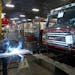 Rob Anderson an employee at Rosenbauer welded a part for new fire truck Wednesday November 19, 2014 in Wyoming, Minnesota.] Rosenbauer in Wyoming, MN 