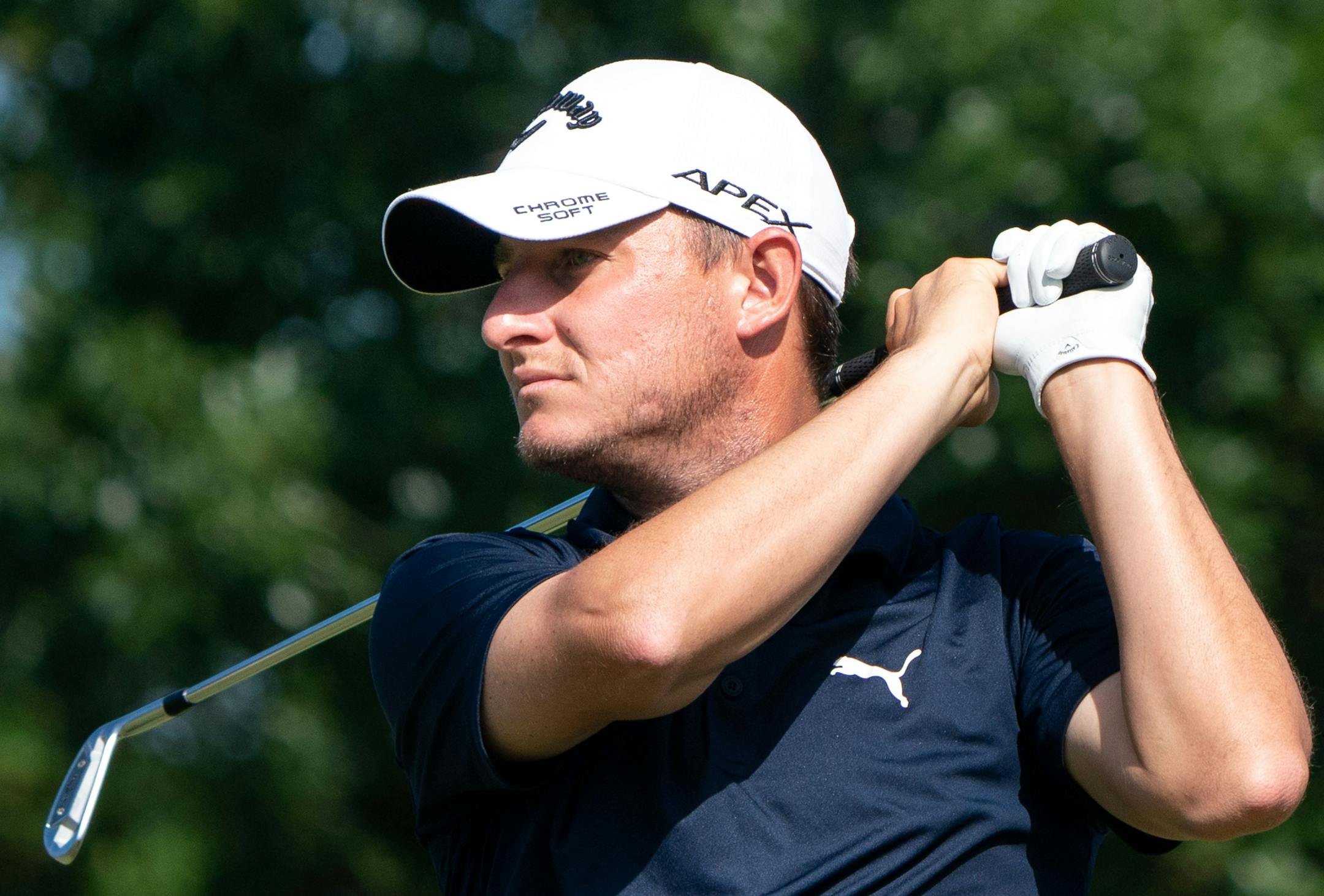 Emiliano Grillo tees off at 10th hole the during the 3M Open.