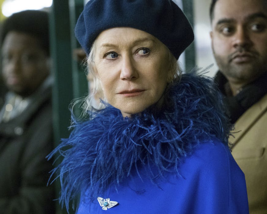 This image released by Warner Bros. Pictures shows Helen Mirren in a scene from "Collateral Beauty." (Barry Wetcher/Warner Bros. via AP)