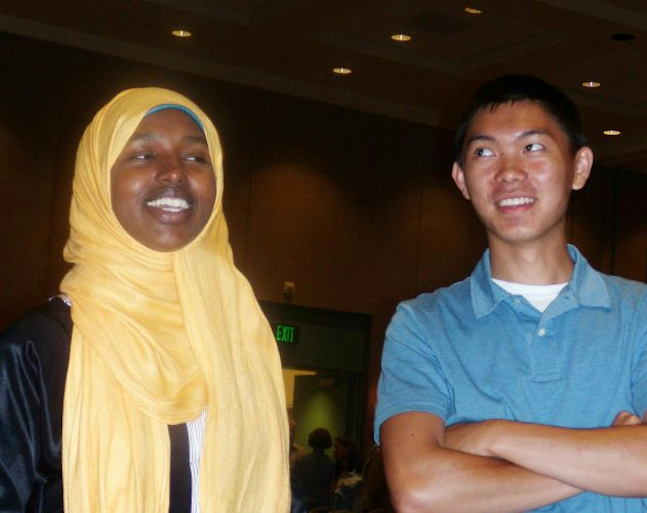 Minneapolis students Sadiya Abdirahma, 20, a Roosevelt High grad, and Chee Xiong, 18, a South High grad, interned in the technology operations department at U.S. Bancorp this summer. The two were fortunate to be among a record 1,350 Minneapolis students who got summer jobs through the Step-Up program, sponsored by the high schools and 178 companies and agencies.