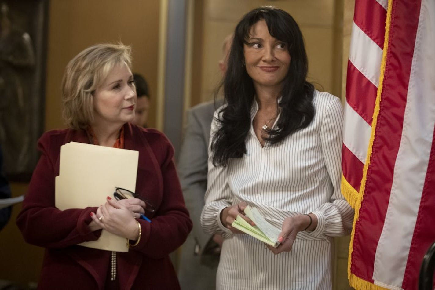 The new DOC Deputy Commissioner, Sarah Walker, stood alongside Minnesota First Lady Gwen Walz, before she addressed supporters during the "Second Chance Day on the Hill Rally," Thursday, February 7, 2019 in St. Paul,.