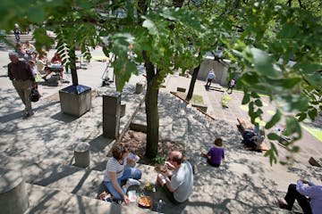 Minneapolis officials and downtown business leaders announced future plans for Peavey Plaza Wednesday, June 10, 2015, in Minneapolis, MN. The plans we