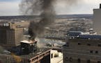 A fire in an elevator penthouse on the roof of the 16-story Endicott building at 4th and Robert streets was safely extinguised by crews from St. Paul 