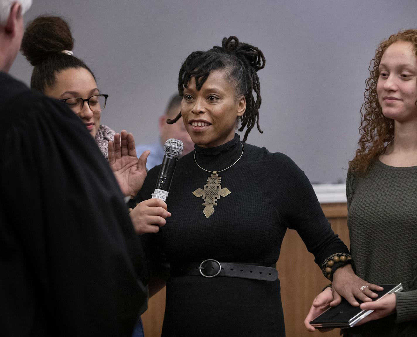 Kimberly Caprini was sworn in to the Minneapolis School Board. ] CARLOS GONZALEZ &#x2022; cgonzalez@startribune.com &#x2013; Minneapolis, MN &#x2013; January 15, 2019, Changing of the guard for the Minneapolis School Board, Kimberly Caprini, Josh Pauly