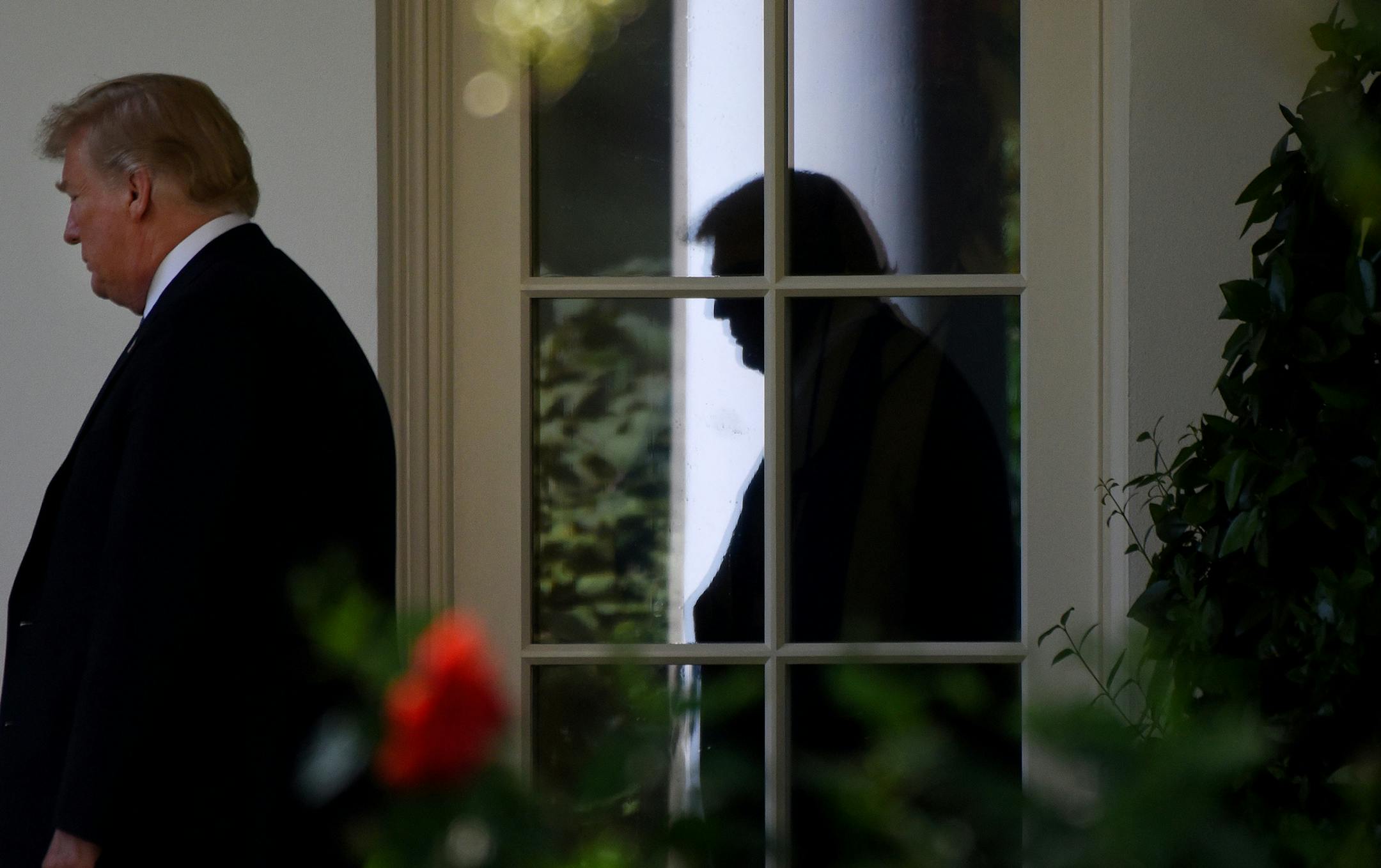 U.S. President Donald Trump leaves the Oval Office as he departs the White House in Washington, D.C. on Sept. 6, 2018. (Olivier Douliery/Abaca Press/TNS) ORG XMIT: 1239882