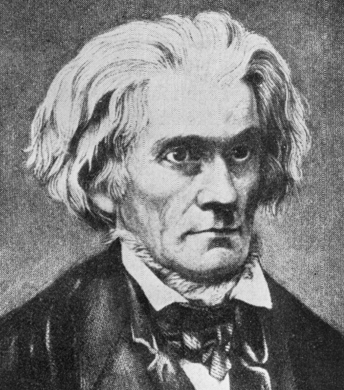 April 8, 1957 John Caldwell Calhoun of South Carolina, a Jeffersonian Democrat, was an ardent spokesman for the south. He fought for states rights, clashed with Clay and Webster in his belief in State Unllification of Federal laws and the right of a state to secede. Calhoun in 1832 became the only vice President ever to resign when he was elected to the senate. April 5, 1957 Larry Schreiber, Minneapolis Star Tribune ORG XMIT: MIN2016020417443947